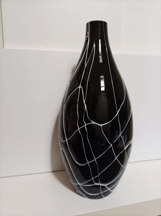 Murano - Vase - Contrast - Crystal - Black and White