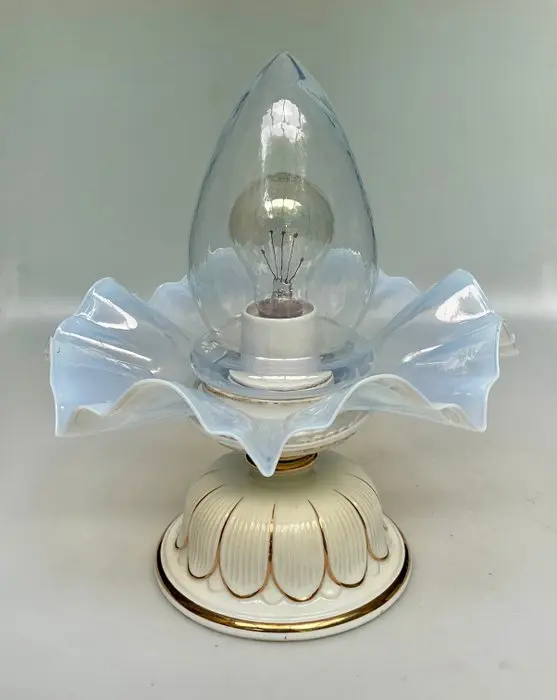 Lamp ornament - Porcelain, Blown glass - Art Deco / Mid-century