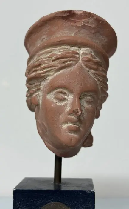 Terracotta, Replica of Ancient Greek head Sculpture - 13 cm (No reserve price)