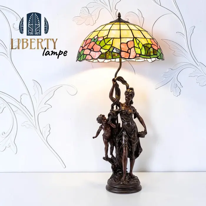 Monumentale Lampada Scultorea Stile Tiffany h 100 cm –...