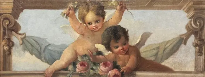 Milanese School (c. 1860) - Architectural Frieze with Putti - XL