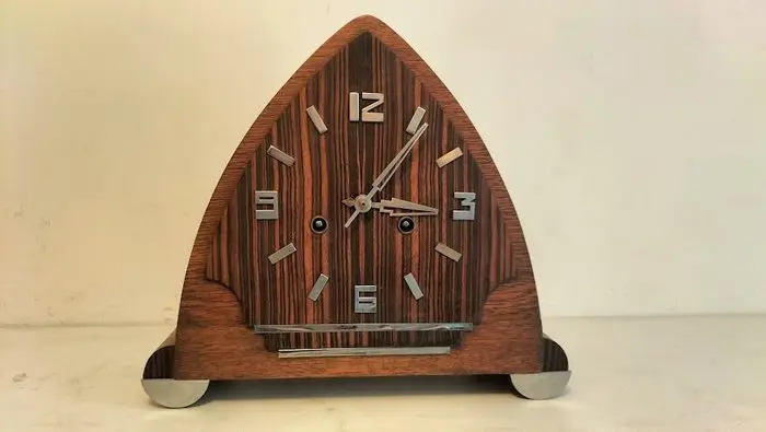 Amsterdam School Clock - Art Deco oak-Coromandel...