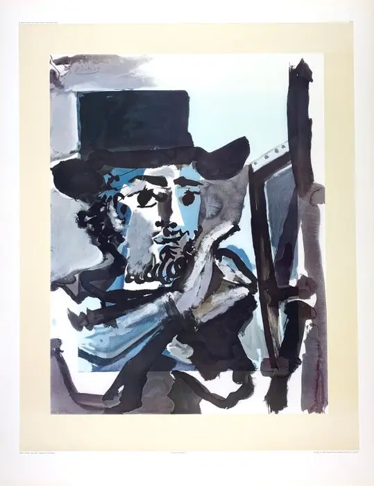 Pablo Picasso (1881-1973), after - Painter at Work - Collotype - 95 x 70 cm