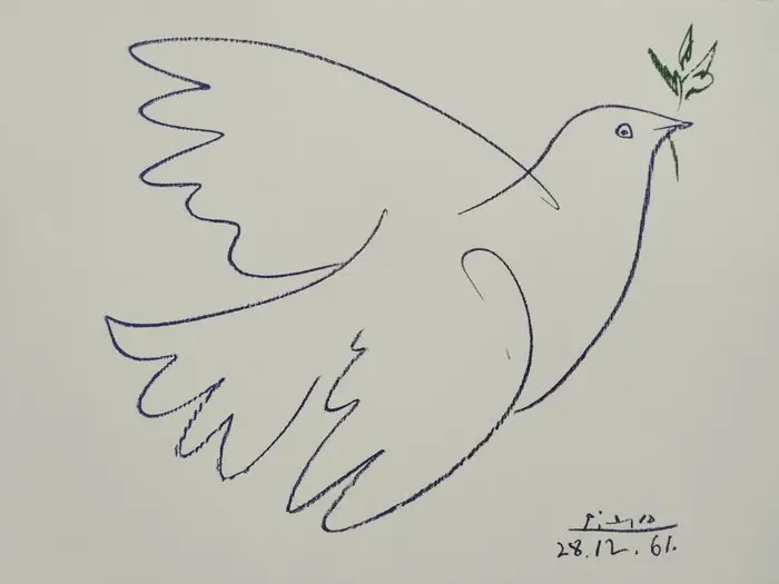 Pablo Picasso - Lithographie sur papier Velin d'Arche "Colombe Bleu" - 1990s