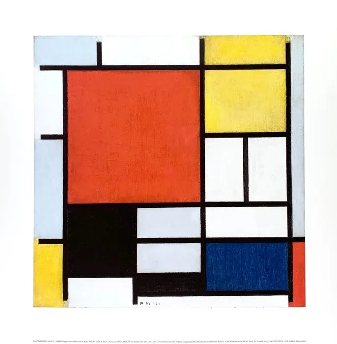 Piet Mondrian (1872-1944) after - Artprint - Composition yellow