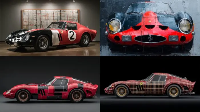 CREATIVE_HUB - SET of 4 Vintage Ferrari 250 gto in Piet...