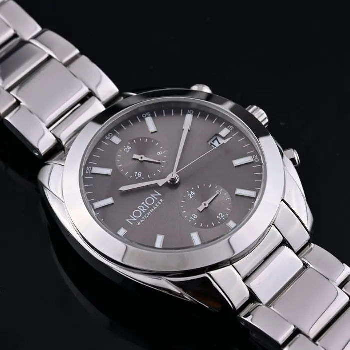 Norton - Silver Voyager GMT - Multifunzione - Solid Band...