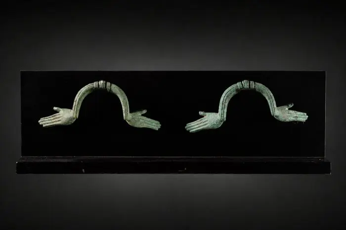 Etruscan Cauldron handles in the shape of hands