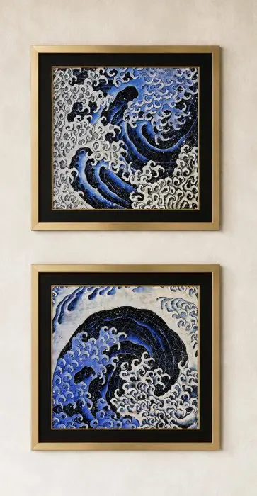 Katsushika Hokusai (1760-1849)(after) - Feminine and Male Waves - (2)