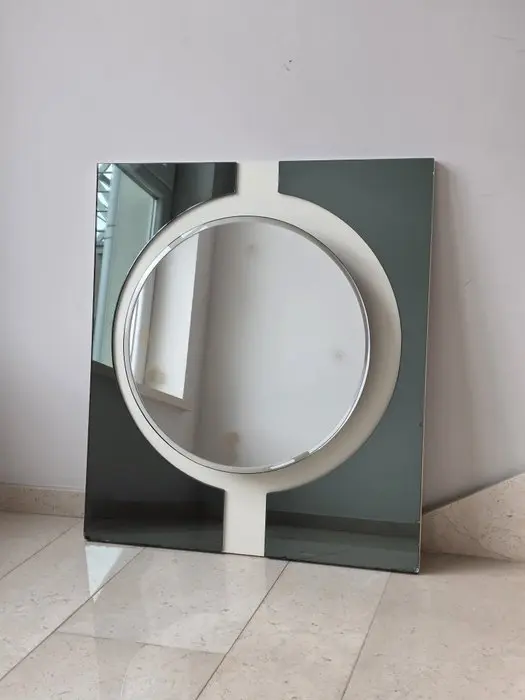 Mirror - Glass, Wood - Space Age of the 1970s