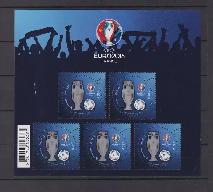 France 2016 - rare bloc feuillet UEFA 1€ - Yvert bloc n°137