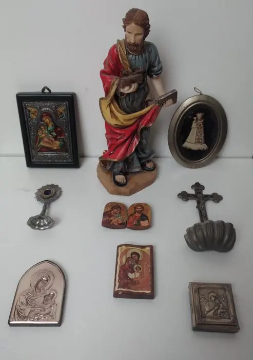 Religious items lot (9) - Various materials - 1950-1960
