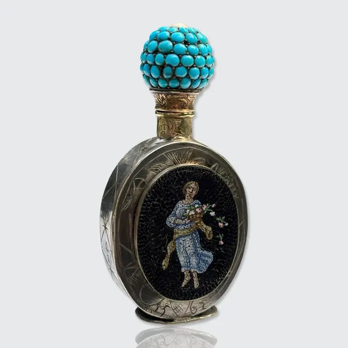 Perfume flask - .800 silver