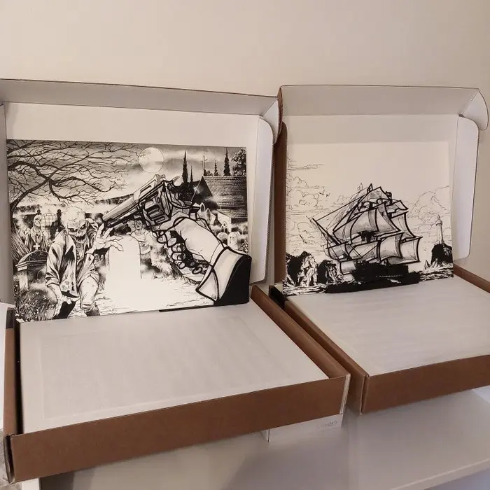 Bodeo 1889 - Galeone HMS Victory - 2 Silhouettes - Chine di ferro - 2023