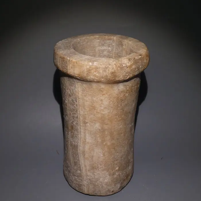 Ancient Egyptian Alabaster Big Thinite period Cylinder Jar