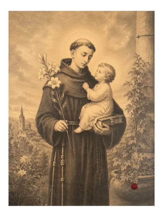 Saint Anthony of Padua – The Saint of the Lilies – Print...
