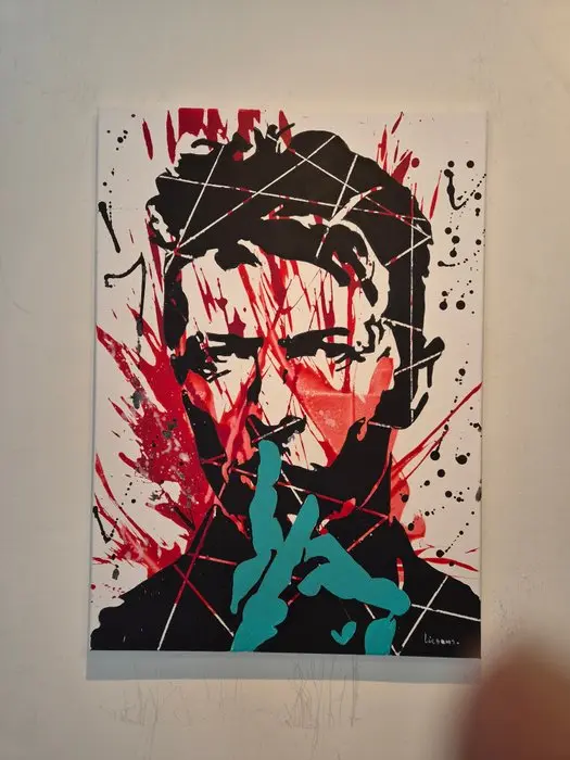 Liesens - David Bowie (handpainted on canvas) met lijst