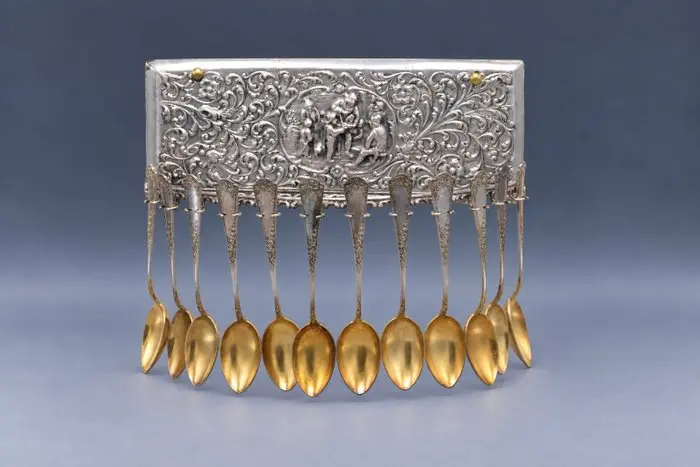 Coffee spoon (13) - .800 silver - Set of 12 spoons.