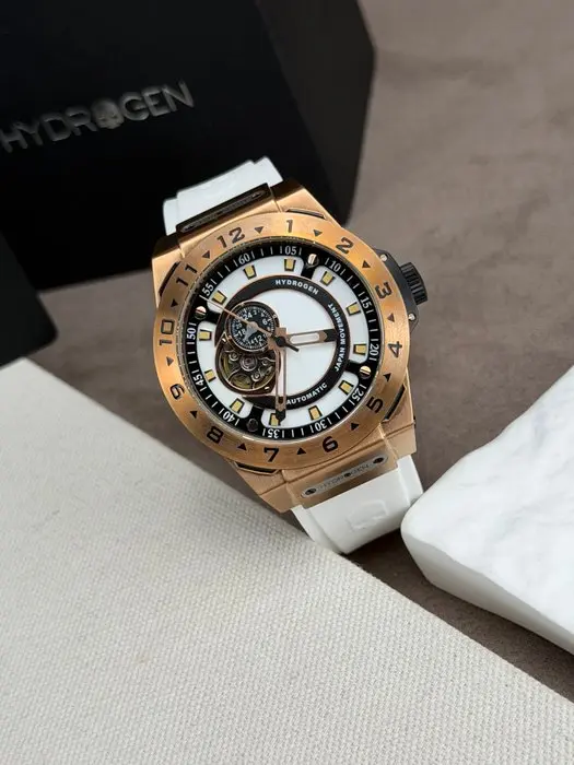 Hydrogen - Vento White Rose Gold Open Heart Automatic...
