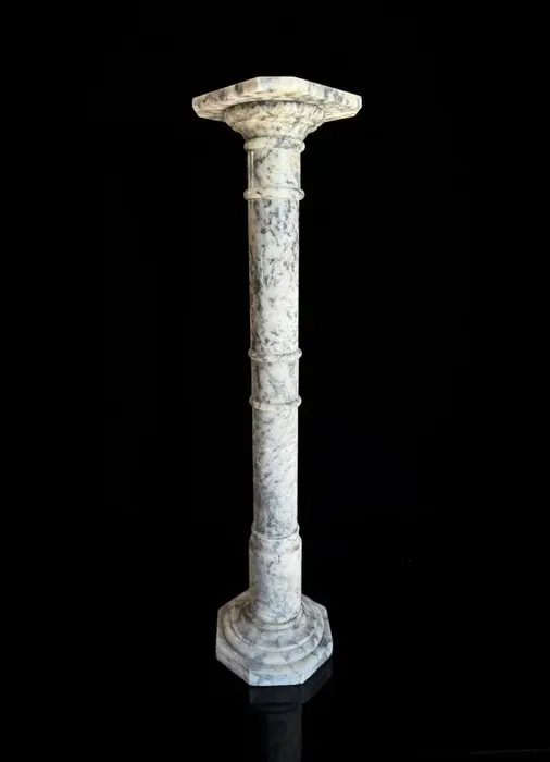 Column - Monumentale - Marmo di Carrara - Patina Antica - 1850-1900