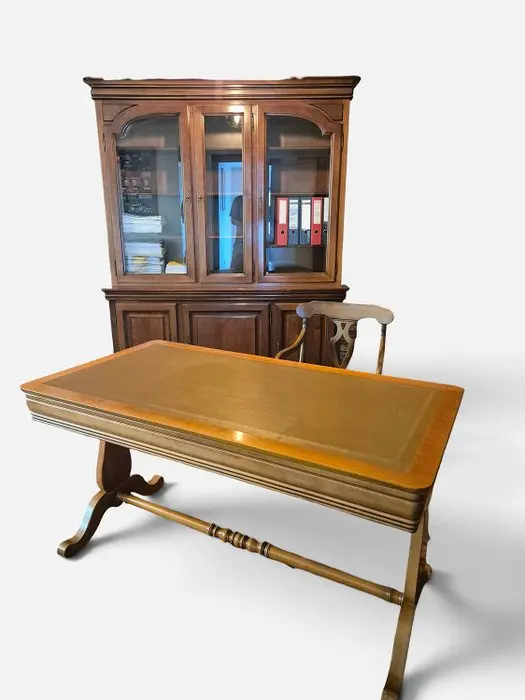 Desk (3) - Wood, Cherry wood - Complete three-piece desk
