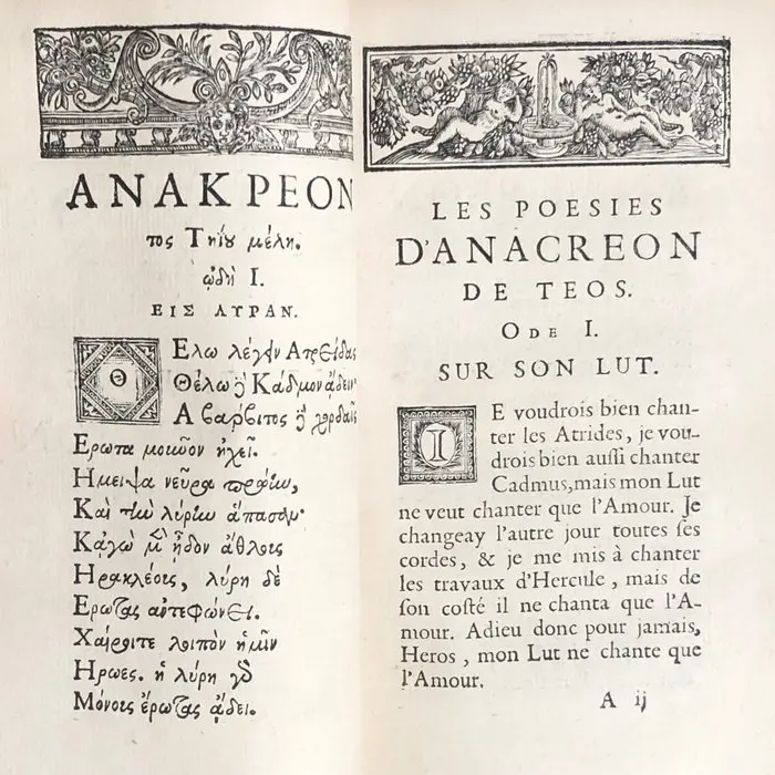 Anacréon / Sapho - Les poésies d'Anacréon et de Sapho...