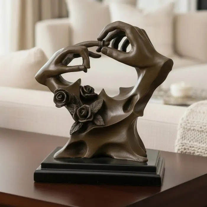 Milo (1910-1978) - Sculpture, Putting on the Ring - 26 cm - Bronze, Marble