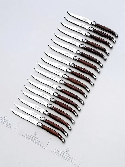 Laguiole - 18x Steak Knives - Brown - style de - Table...