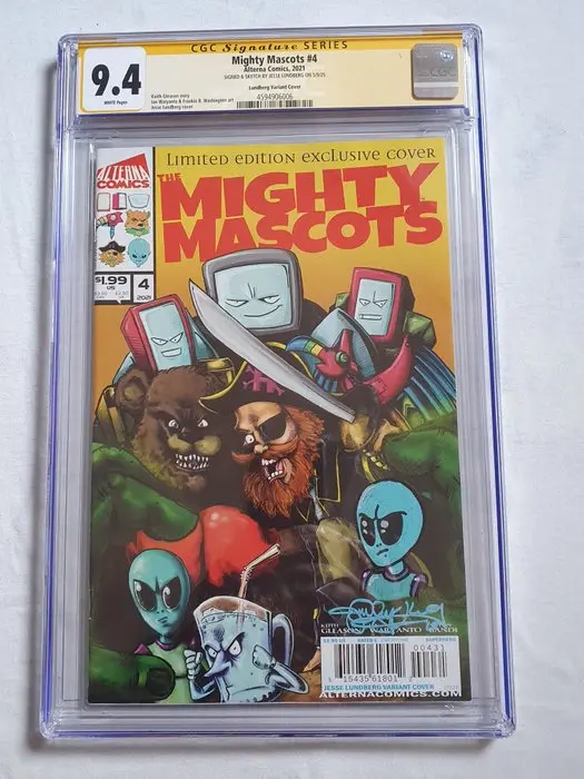 mighty mascots #4 - #CGC 9,4 Signed & Sketch by Jesse...