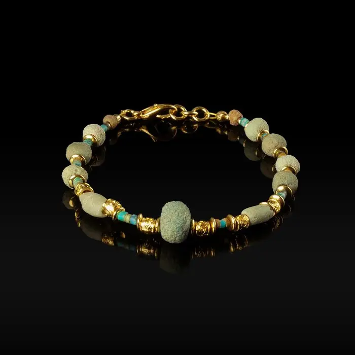Ancient Egypt, Late Period Bracelet, with Egyptian Faience Beads