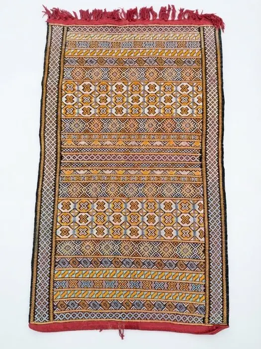 handgeknoopt Berber / Kelim loper tapijt met geometrisch...