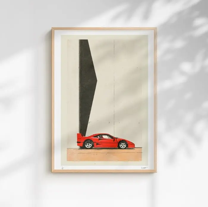 EGO - ferrari f40 – 40x60 cm – 1/5 Signée COA