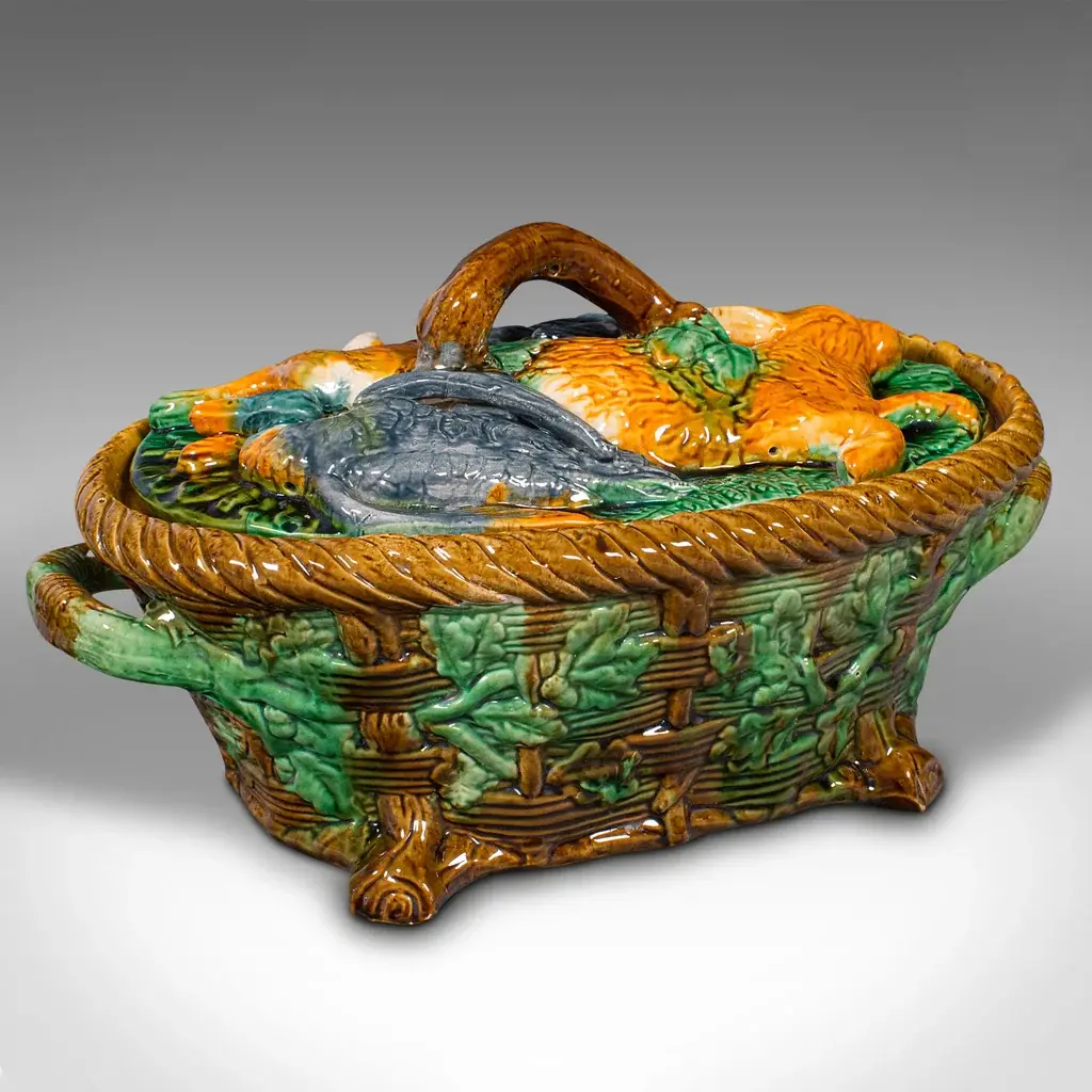 Vintage Game Pie Dish, English, Ceramic, Decorative, Pastry, Baking