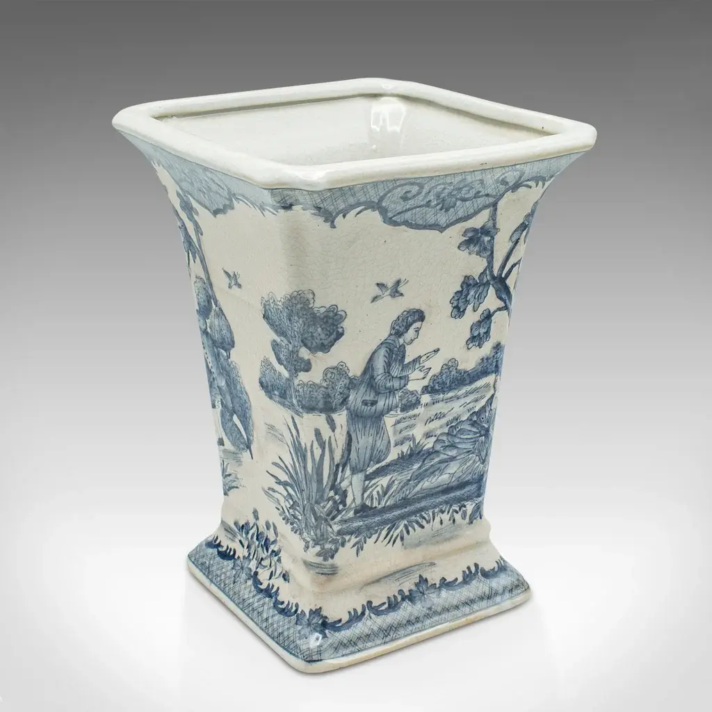 Vintage Trumpet Vase, Chinese, Ceramic, Flower Sleeve, European Romantic Taste