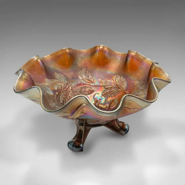 Vintage Flared Carnival Dish, English, Lustre Glass, Bonbon Bowl