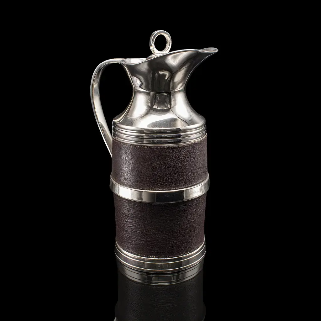 Vintage Polo Club Vacuum Flask, English, Leather, Cooling Jug, Warming Pitcher
