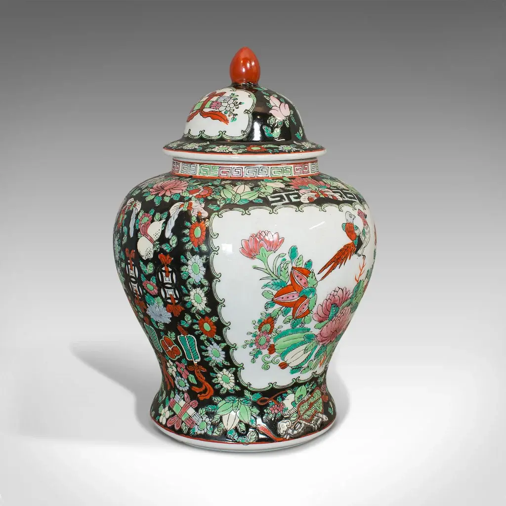 Vintage Spice Jar, Oriental, Ginger, Baluster Urn, Art Deco, 20th Century, 1940