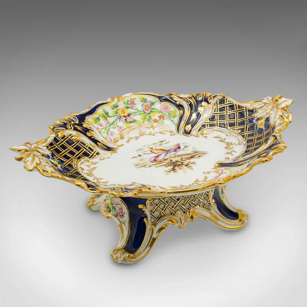 Antique Decorative Comport, English, Ceramic Serving Dish, Edwardian