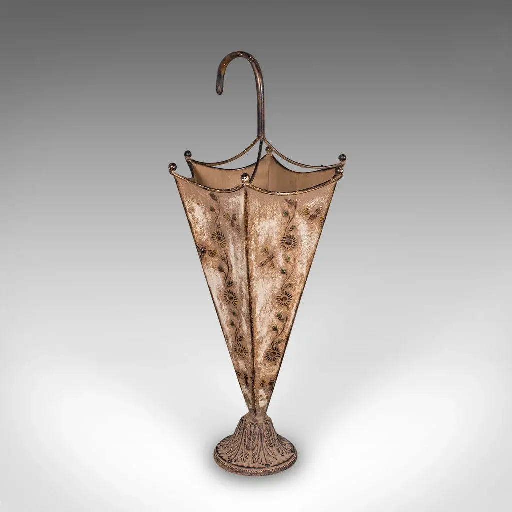 Vintage Umbrella Stand, English, Art Nouveau Revival, Entrance Hall Drip Tray