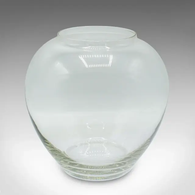Vintage Bubble Form Serving Bowl, English, Glass, Fishbowl, Planter