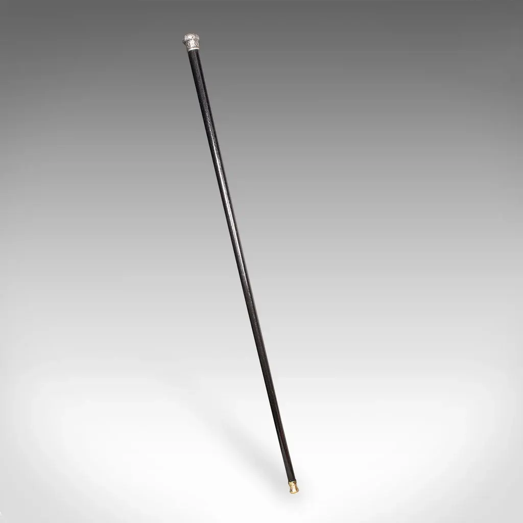 Antique Dandy’s Walking Cane, English, Stick, Ebonised, Victorian