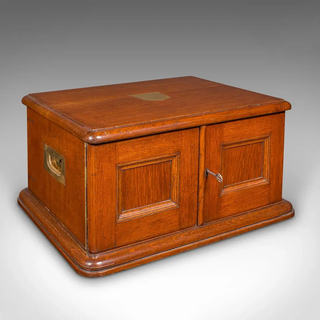 Antique Cutlery Canteen, English, Oak, Flatware Chest, Walker & Hall, Edwardian