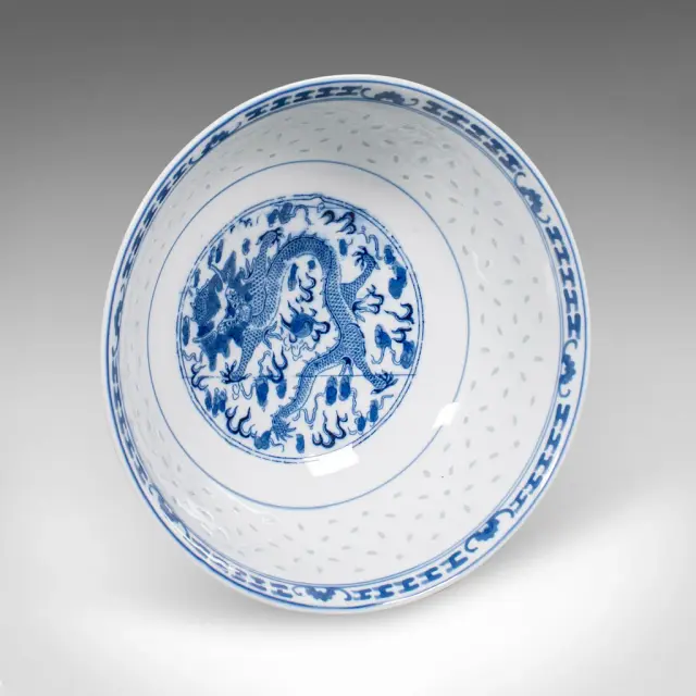 Vintage Display Bowl, Oriental Ceramic, Decorative, Serving Dish