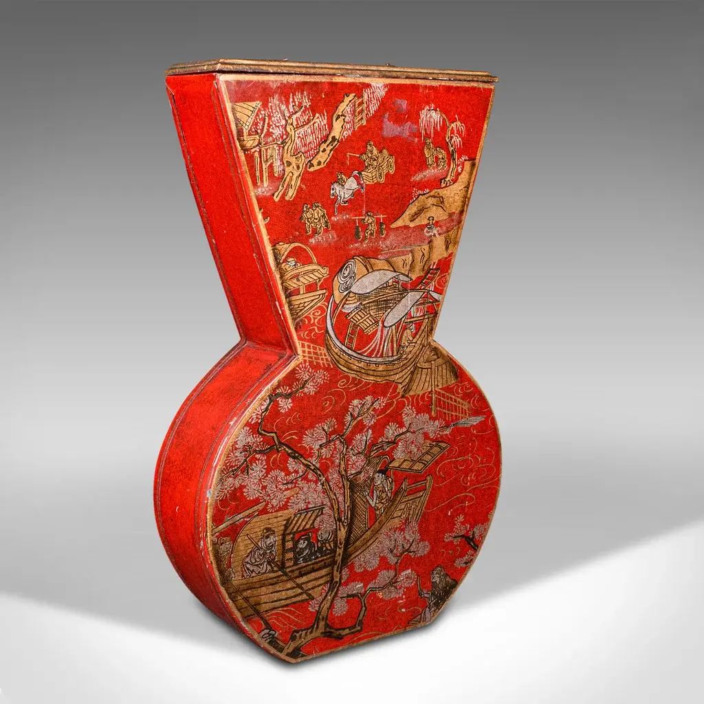 Vintage Dried Flower Vase, Chinese, Handpainted, Decorative, Chinoiserie