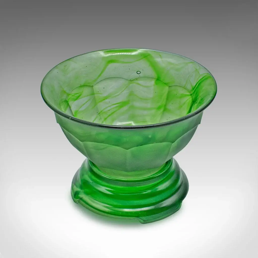 Small Vintage Sugar Dish, English, Cloud Glass, Decorative Bowl on