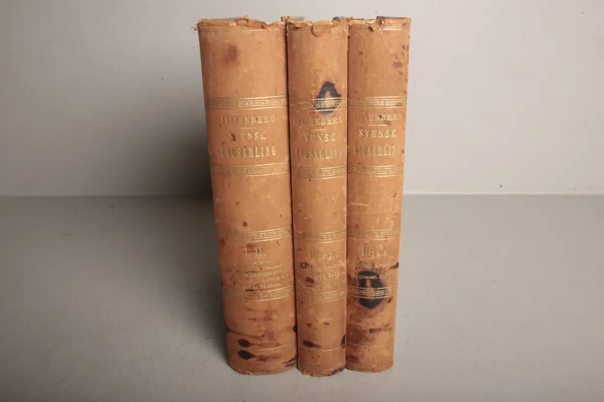Böcker- "Svensk Lagsamling- G.R Lilien Berg", 3-Delar, 1800-tal