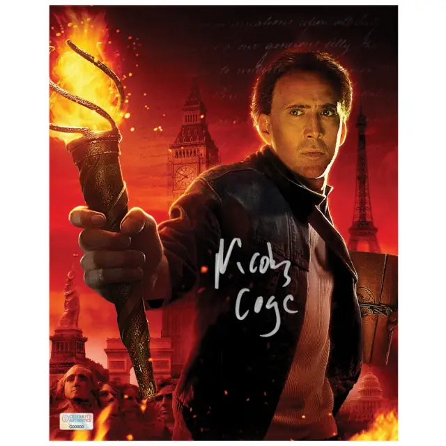 Nicolas Cage Autographed 2007 National Treasure Book of Secrets 8x10 Photo