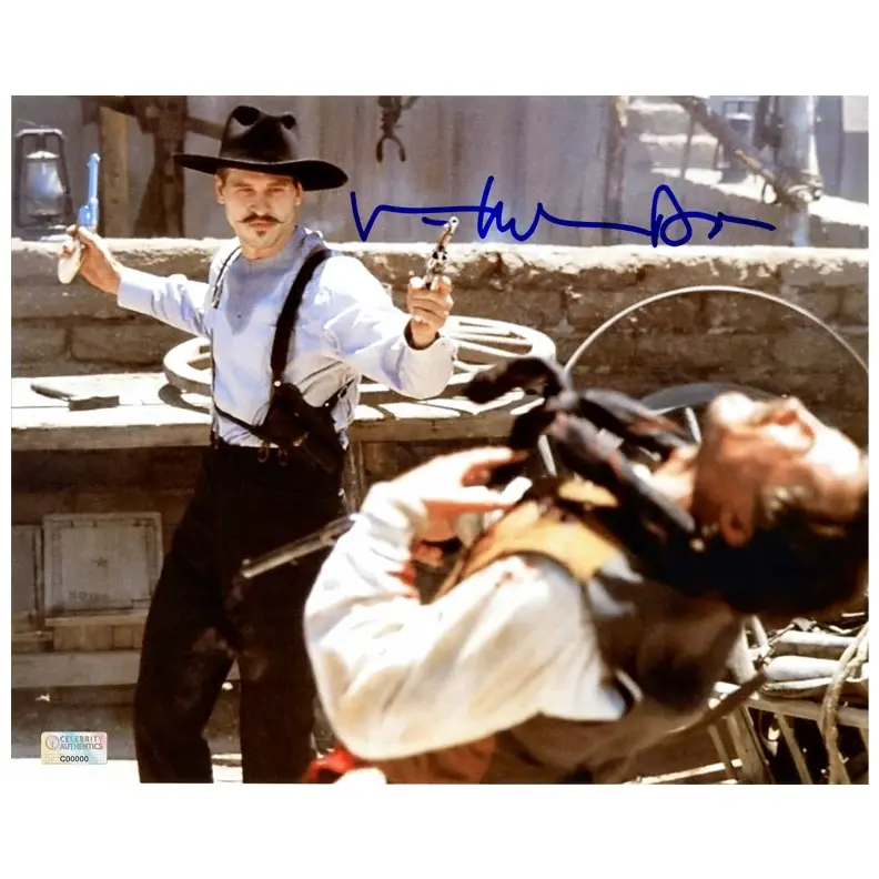 Val Kilmer Autographed Tombstone Doc Holliday OK Corral Gunfight 8×10