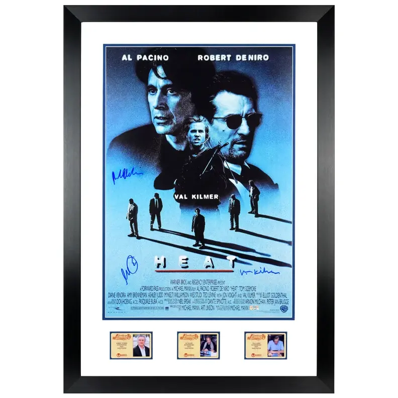 Robert De Niro, Al Pacino, Val Kilmer Autographed 1995 Heat 16x24
