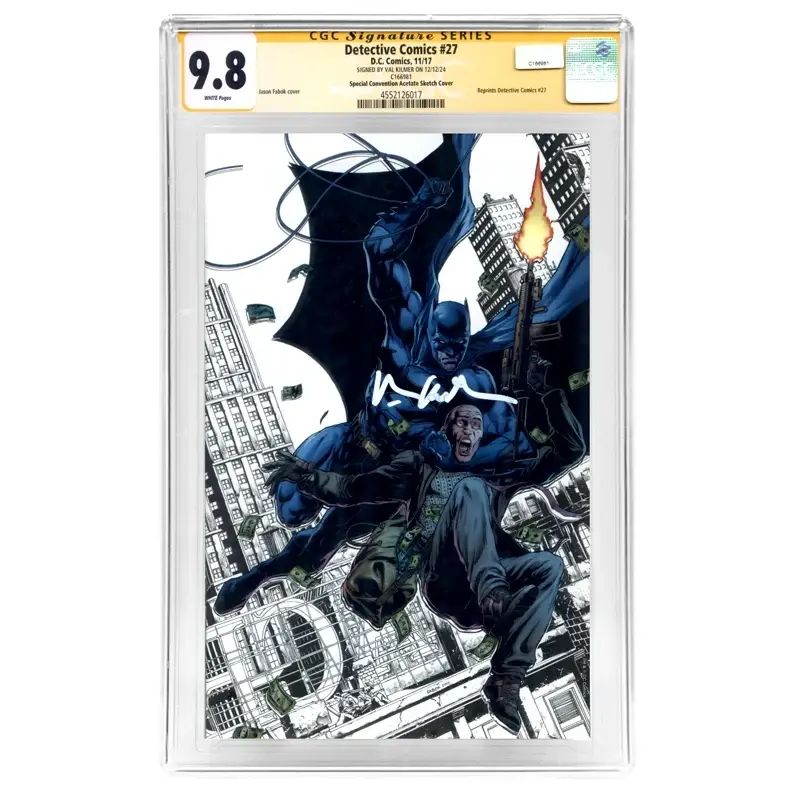 Val Kilmer Autographed 2017 Detetive Comics #27 Jason Fabok Acetate